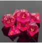 Lot de 7 dés Multiformat – 16mm - Violet Foncé Transparent