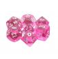 Lot de 7 Dés en boîte – Gemmes Magenta