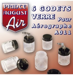 AA040 – 6 godets verre pour aérographe A011