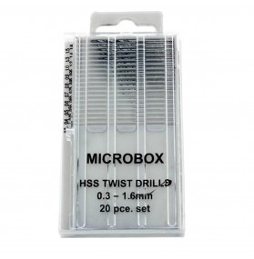 20 Mini Forets acier de 0.30 à 1.6