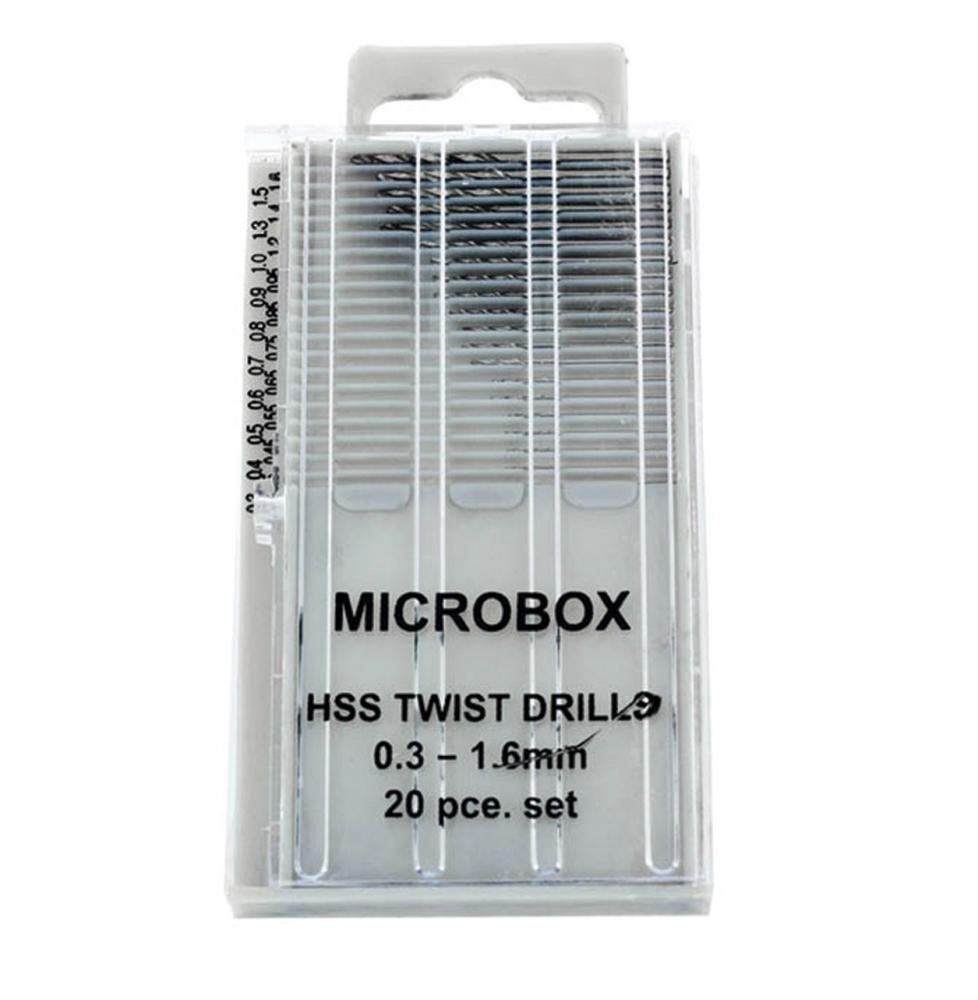 20 Mini Forets acier de 0.30 à 1.6