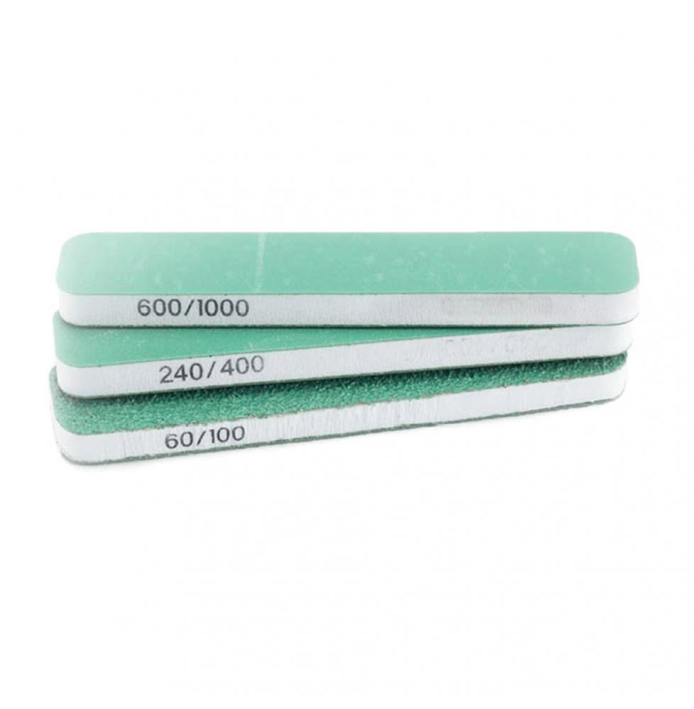 T04001- 3 blocs de ponçage 90x19x6mm double face & double grain