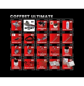 AX 20 - Coffret Ultimate Aérographes compresseur et accessoires
