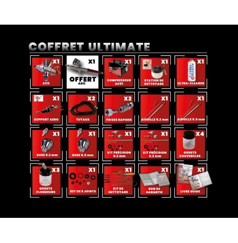 AX 20 - Coffret Ultimate Aérographes compresseur et accessoires