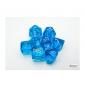CHESSEX - Set de 8 dés - TRANSPARENT Bleu Tropical / Blanc
