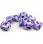 CHESSEX - Set de 8 dés - FESTIVE Hortensia / Noir (Lumière Noire) 