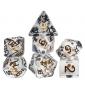 Lot de 7 dés résine gamme Insert - en boite - Crâne