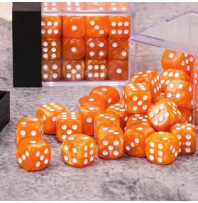 Lot de 36 dés 6 faces - Orange Nacré